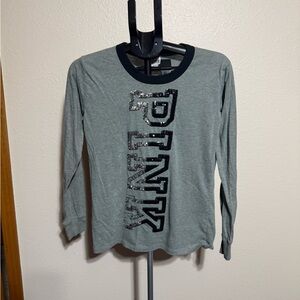 PINK Victoria's Secret Gray Long Sleeve Tee with Sequin Detail